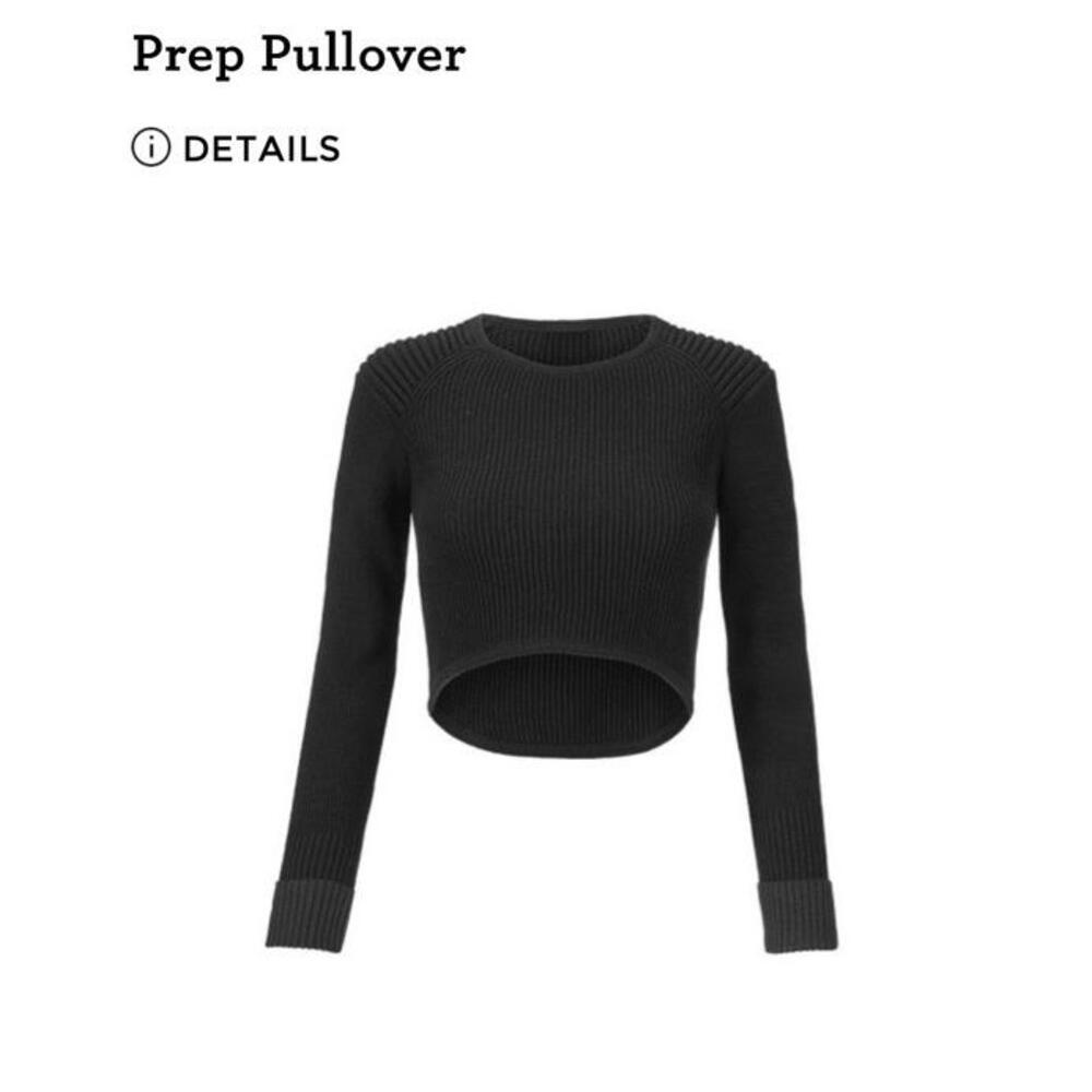 Cabi‎ Prep Pullover #3525 Black Sweater Size Large High Low Ribbed Long Sleeves